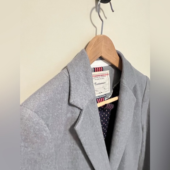 Anthropologie Cartonnier Gray Wool Blazer with Gold Buttons - Picture 5 of 8